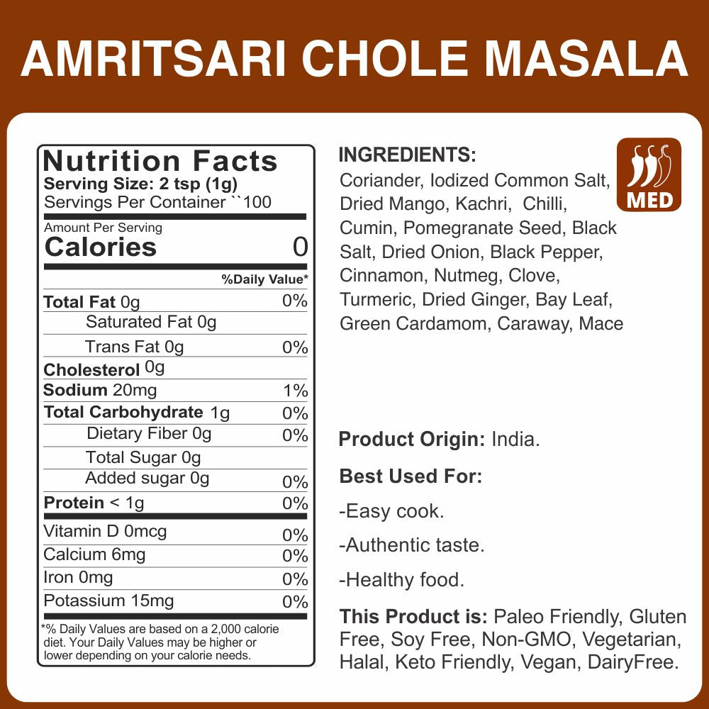 alcoeats Amritsari Chole Masala- Nutrition