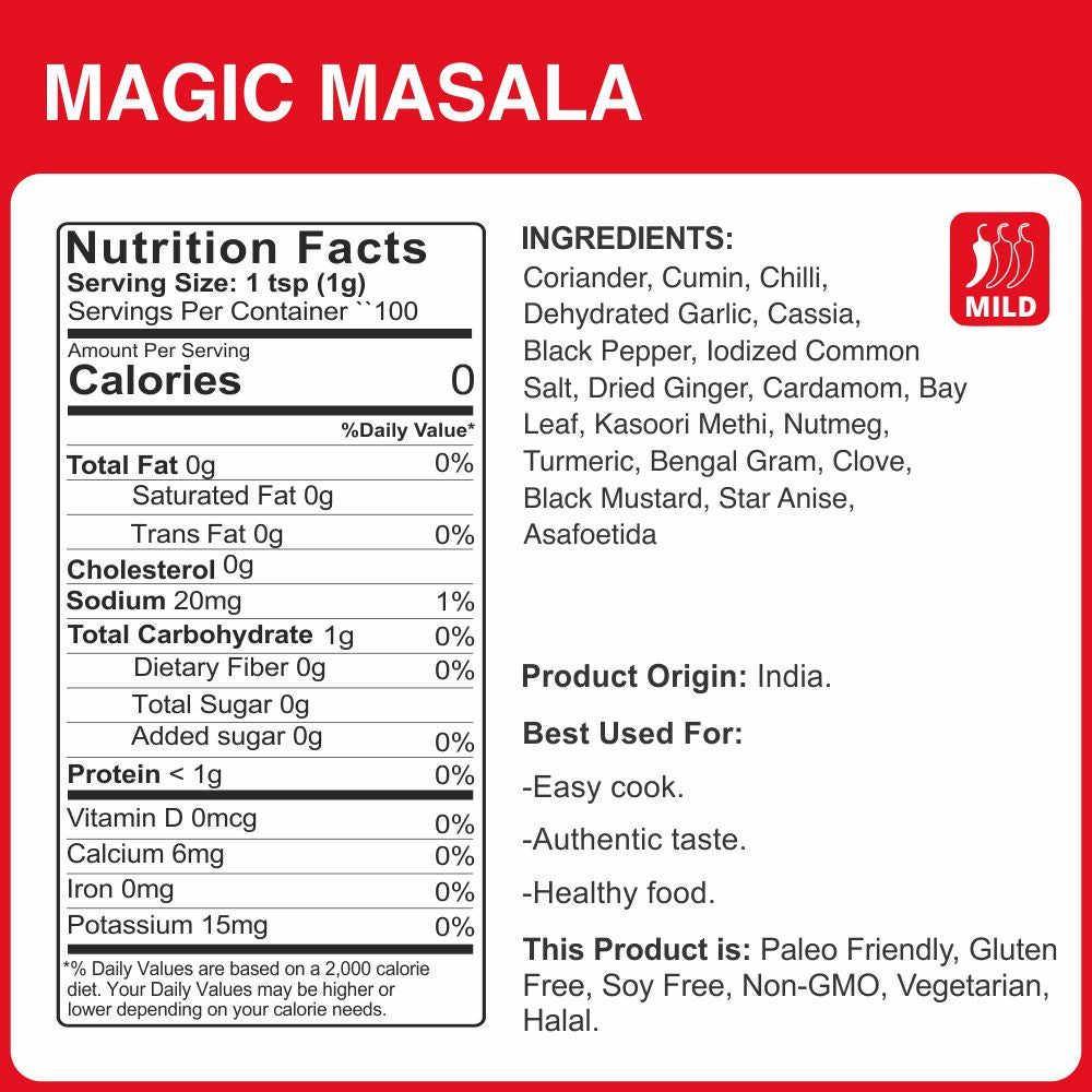 alcoeats Magic Masala-Nutrition
