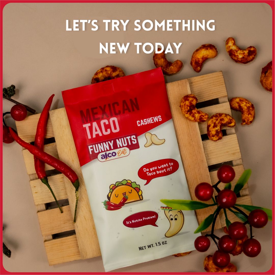 alcoeats Mexican Taco Cashews - Real Image