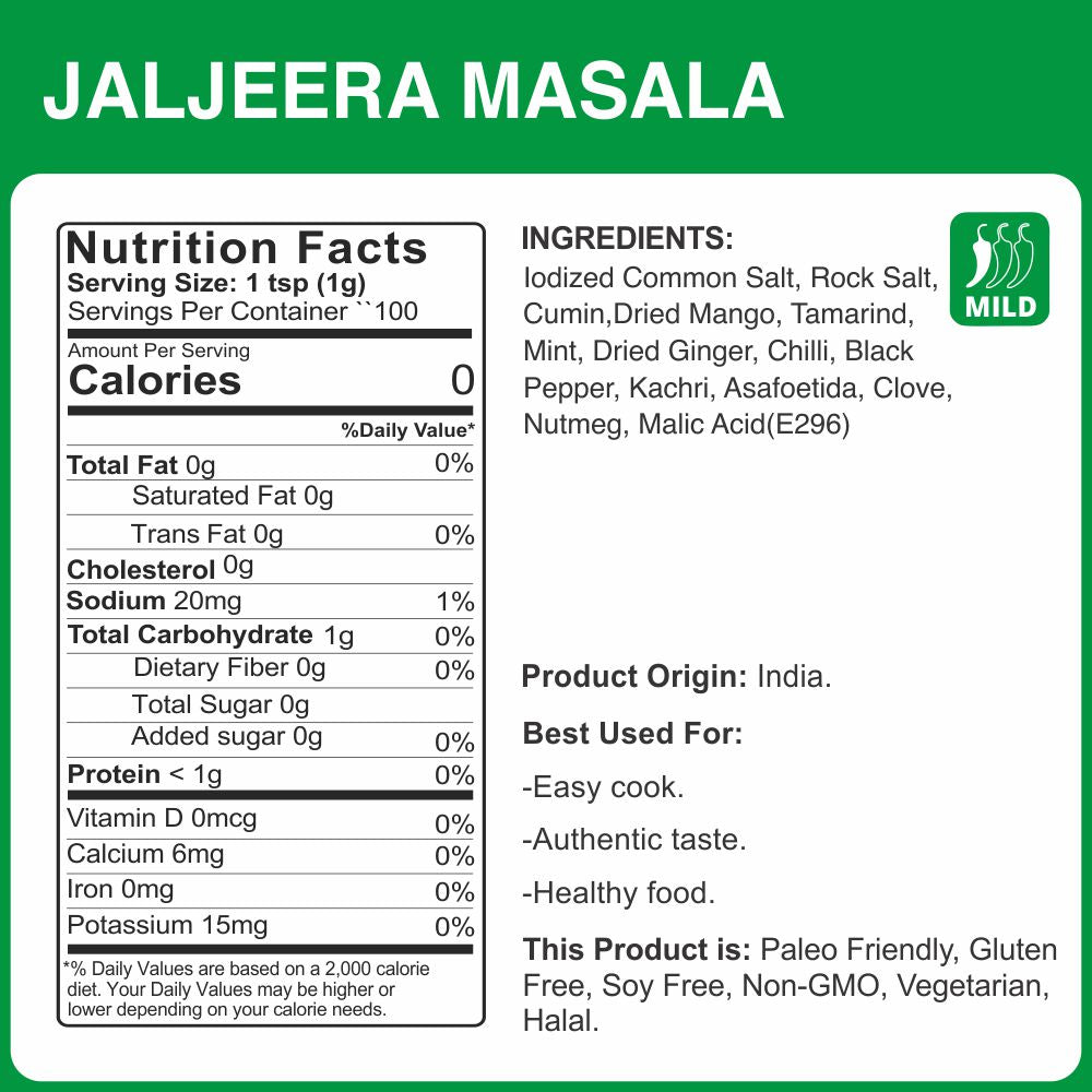 alcoeats Jaljeera Mix -Nutrition