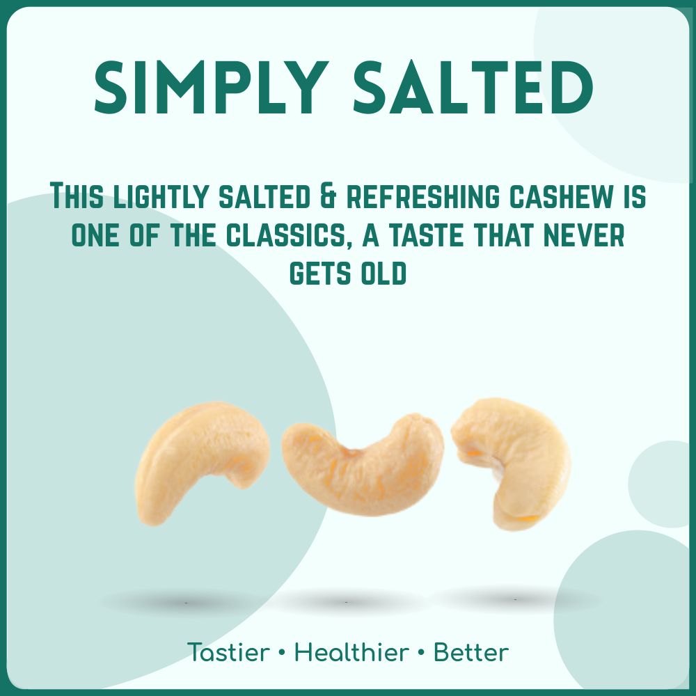 alcoeats Simply Salted Cashews -Tastier